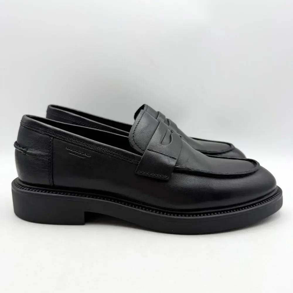 Vagabond Shoemakers Womens Alex Loafers EU 39 US 9 Black Leather NIB